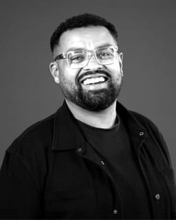 Tom Kegode, black and white portrait
